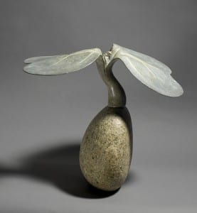 "Seedling" (bronze and stone) by David Eisenhour, now at BIMA. Photo credit: Myron Ganger