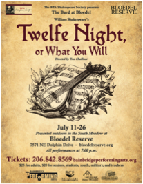 Shakespeare's comedy will be performed on 3 weekends -- July 11th to 26th -- in the South Meadow at Bloedel Reserve