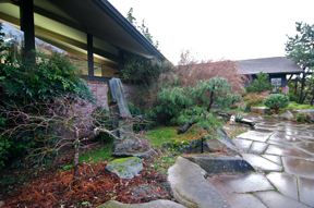 Japanese Garden at Bainbridge Island Public Library. The July 17th Internet discussion will be in the Library's public meeting room.