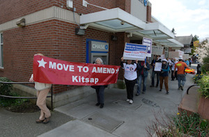 April 2014 protest in Winslow against Supreme Court's McCutcheon decision that day