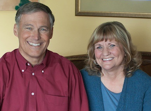 First Lady Trudi Inslee and Governor Jay Inslee, at home on Bainbridge Island