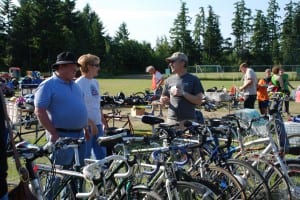 The Rotary Auction and Rummage Sale is a great place to recycle an outgrown bicycle or pick up a bargain on a choice bike.