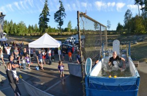 At the Bainbridge Island National Night Out, the dunk tank features City and School officials and community celebrities.