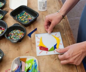 Fused glass making is taught at the BARN