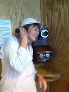 This hand-crafted phonebooth at the Community Center will automatically record your story.