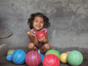 This photo of an Ometepe girl with balls will be one of the 30 photos at the July 4th exhibit