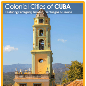 The brochure for the Parks and Rec District October 17 group trip to Cuba is available from Coleen Edwards at 842-1616