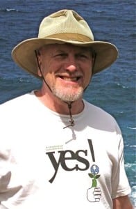 Co-Minister Jaco ten Hove with his Yes! Magazine t-shirt