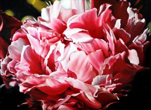 Sharon Von Ibsch, “Pink peony perfection,” acrylic on canvas
